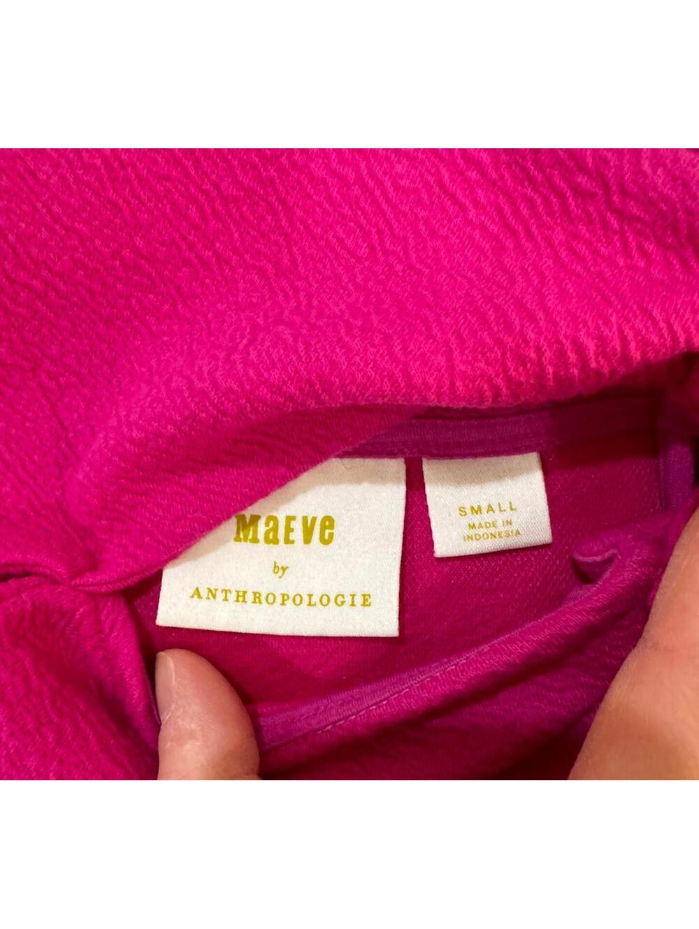 Anthropologie Maeve Pink Cut Out Textured Mini Dress Small Open Back Knit - Picture 6 of 8